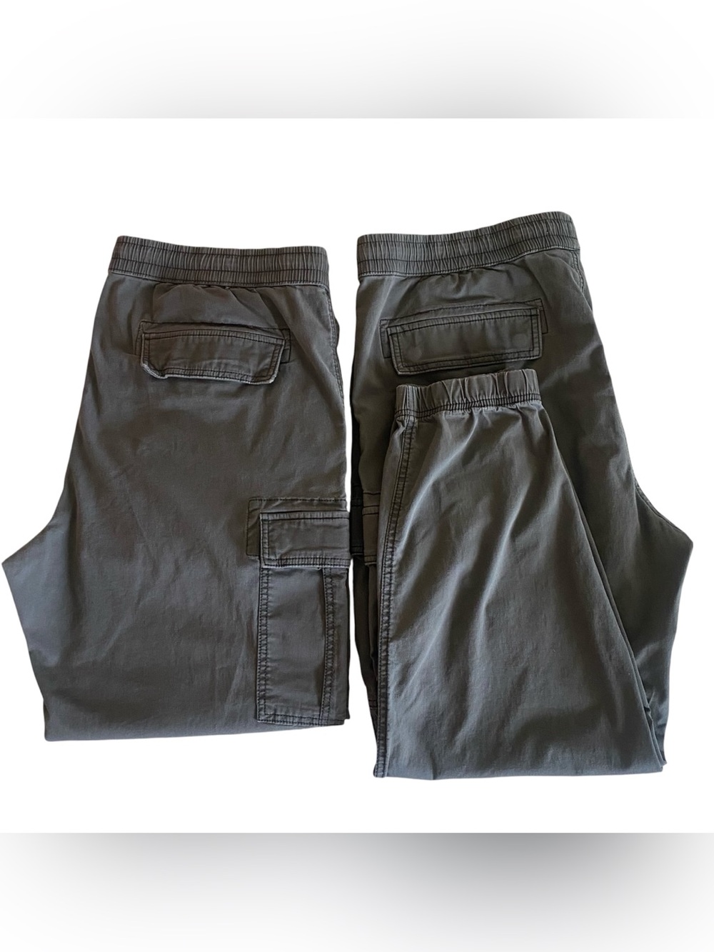 Bundle Sonoma Men’s Cargo Jogger XL Gray 2 Pair Elastic Waist Ankle Drawstring - Picture 1 of 7